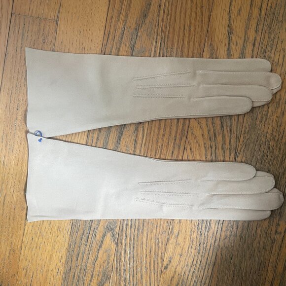 Vintage Kislav Gloves Suede Tan Size 6 11" NWT Made in France - Picture 5 of 11